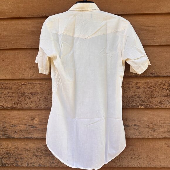 Vintage Western Style Yellow Pearl Button Down Shirt Size 15.5 - Picture 6 of 9